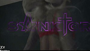 Tattooed Blonde Submissive Teases Herself to Orgasm in Red Lingerie