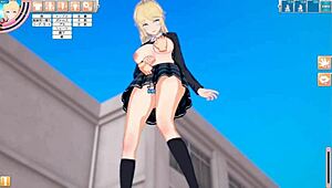 margaret the cute blonde jk gets her big tits massaged and sucked in 3d anime