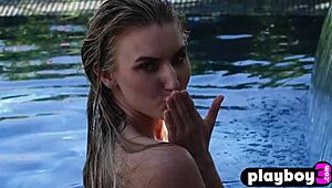 Hot Petite Asian Teen Maki Katana Strips on Beach