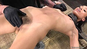 Ebony Slut In Rough Bondage.