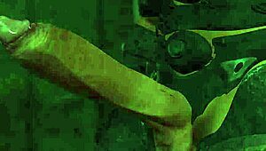 super busty girl cuffed and getting deepthroat from sex machine in sci-fi setup, shaved and hairless