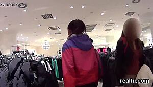 Attractive Czech Girl Seduced, Clothes Ripped in Shop POV