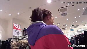 Attractive Czech Girl Seduced, Clothes Ripped in Shop POV