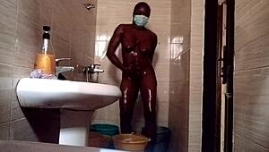 Shower time with sweet Kuzy