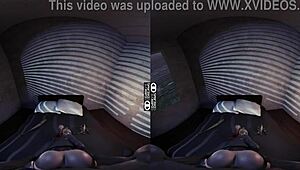 Virtual Reality Fucking with Harley Quinn in Animated Hentai Scene