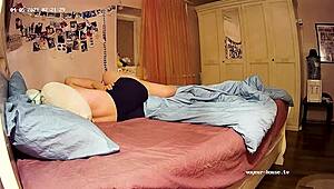 Intense fingering session between genuine lesbian couple caught on webcam