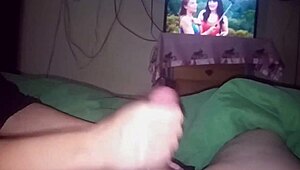 Wife Catches Husband Watching Porn And Takes Over With Handjob
