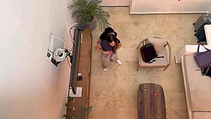 Two hot Colombian babes passionately fingering and kissing in homemade sex