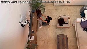 Two hot Colombian babes passionately fingering and kissing in homemade sex