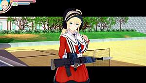 margaret the cute blonde jk gets her big tits massaged and sucked in 3d anime