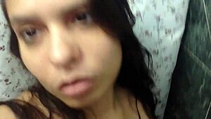 Ginger Paris, that BBW Latina slut, pisses quickly in the toilet.