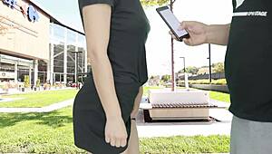 cumming hard on mall terrace with lush vibrator! 😍