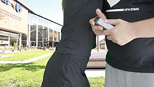 cumming hard on mall terrace with lush vibrator! 😍