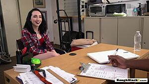 White Hottie Gets Pussy Drilled in Doggystyle by Black Director