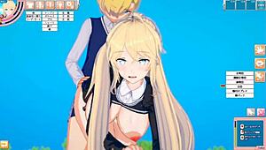 margaret the cute blonde jk gets her big tits massaged and sucked in 3d anime