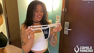 I tried these tiny panties that barely cover my ass, rubbing them on my pussy