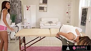 Sexy Asian Masseuse Teases Jessa Rhodes with Pussy Massage Benefits