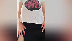 the hot babe in a black skirt danced, her big tits bouncing in front of the camera for luxuryorgasm