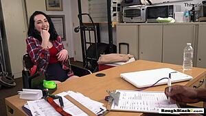 White Hottie Gets Pussy Drilled in Doggystyle by Black Director