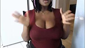 Huge black tits bounce with big ass shaking