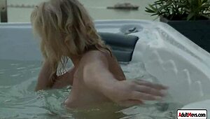 Petite Eyla Moore playing with herself in the jacuzzi!