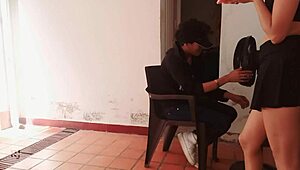 Colombian babe gives oral and assfucking in gratitude for repair part 1.