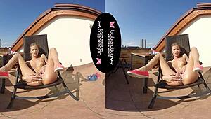 SOLO GIRL SARAH KAY MASTURBATING AND MOANING IN VR