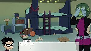 in the 18titans series, part 3 unfolds with cumming on starfire's ass