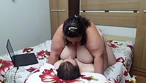 Latina BBW MILF Rides Monster Cock in Homemade Reverse Cowgirl Session