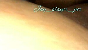 creamy ebony pussy drips during intense prone bone and deep doggy