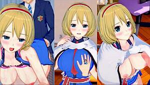 eroge koikatsu alice margatroid breast rubbing hentai
