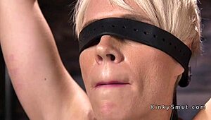 Blonde Milf Gets Nipples Tormented in KINKY BONDAGE Session