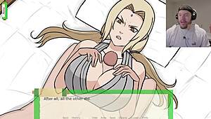 I defeated Tsunade and now she's in this uncensored hentai blowjob threesome