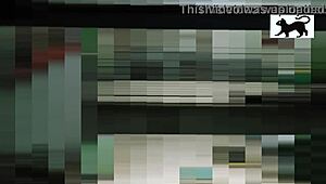 Watch the neighbor going about her daily activities in the neighborhood