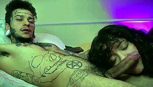 Inked stepmother gives me a sloppy blowjob