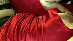 just watched this french milf in red satin dress get pounded doggy style. black panties and heels made pov ass licking insane!