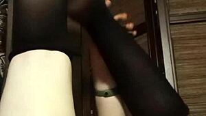 Look At This Horny Stocking Fetish Action!