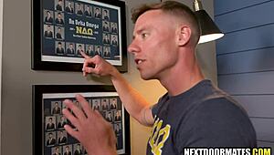 hot frat boys spank and fuck in bareback threesome