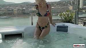 Petite Eyla Moore playing with herself in the jacuzzi!