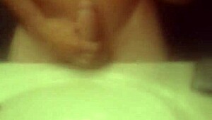 guy strokes his big monster cock slowly