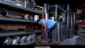 wild gay bareback with devin franco and liam knox in warehouse