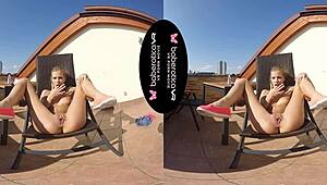 SOLO GIRL SARAH KAY MASTURBATING AND MOANING IN VR