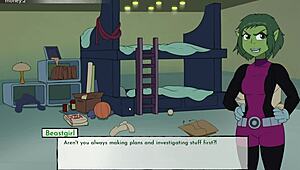 in the 18titans series, part 3 unfolds with cumming on starfire's ass