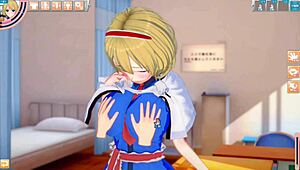 eroge koikatsu alice margatroid breast rubbing hentai