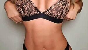 Briana banderas rips clothes in lingerie posing