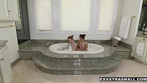 Petite gracie green and tara ashley engage in intense group fucking with monster cocks.