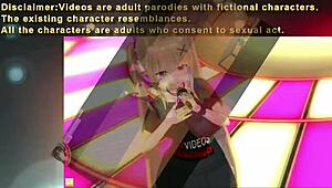 Anime miko swordsman gets big tits massaged and sucked