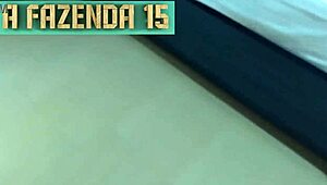 Raquel from A Fazenda 15 intensely fucks a cowboy in the bedroom during the midnight of September 30, 2023, her big ass and shaved pussy on full display.