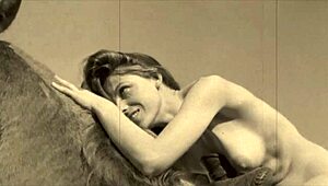 Wow, vintage taboo pussy action with a hot pooch bent over in retro style! 🐾