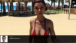 Watch this slut get fucked on the beach in the game!